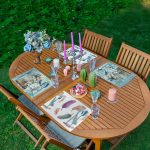 4'lü Renkli Tüy & Mavi Saka Kuşu Tasarımlı Amerikan Servis Seti Realhomes