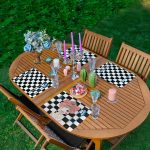 4'lü Dama Zemin & Öpücük Atan Kız Tasarımlı Amerikan Servis Seti Realhomes