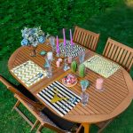 4'lü Altın Varaklı Geometrik Tasarımlı Amerikan Servis Seti Realhomes