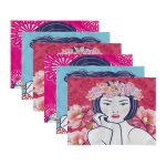 6'lı Mavi & Pembe Zeminli Japon Pop-Art Tasarımlı Amerikan Servis Seti Realhomes