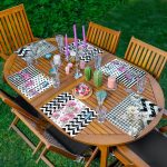 6'lı Zigzag Zeminli Gül Motifli Amerikan Servis Seti Realhomes