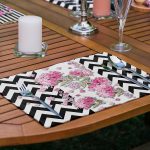 6'lı Zigzag Zeminli Gül Motifli Amerikan Servis Seti Realhomes