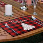 6'lı Ekose Temalı Mery Christmas Tasarımlı Amerikan Servis Seti Realhomes