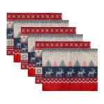 6'lı Kanaviçe Motifli Özel Tasarım Amerikan Servis Seti Realhomes