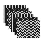 - Servis6li-Set155-Gorsel3 - Realhomes 6'lı Siyah Beyaz Geometrik Çizim Temalı Amerikan Servis Seti Realhomes