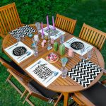 6'lı Siyah Beyaz Home Sweet Home Özel Tasarım Amerikan Servis Seti Realhomes