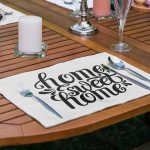 6'lı Siyah Beyaz Home Sweet Home Özel Tasarım Amerikan Servis Seti Realhomes