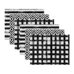 - Servis6li-Set160-Gorsel3 - Realhomes 6'lı Siyah Beyaz Geometrik Çizim Temalı Amerikan Servis Seti Realhomes