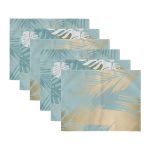 - Servis6li-Set166-Gorsel3 - Realhomes  6'lı Egzotik Yaprak Tasarımlı Amerikan Servis Seti Realhomes