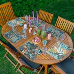 - Servis6li-Set167-Gorsel1 - Realhomes 6'lı Renkli Tropik Yaprak Motifli Amerikan Servis Seti Realhomes