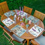 6'lı Renkli Tüy & Kuş Motifli Amerikan Servis Seti Realhomes