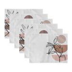 - Servis6li-Set186-Gorsel3 - Realhomes  6'lı Beyaz Zemin Üzerinde Onedraw Çizimli Yaprak Motifli Amerikan Servis Seti Realhomes