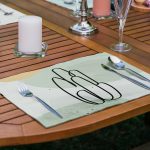 6'lı Soyut Renkli Kaktüs Desenli Amerikan Servis Seti Realhomes