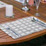 6'lı Gri Geometrik Çizimli Özel Tasarımlı Amerikan Servis Seti Realhomes