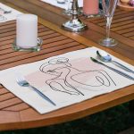 6'lı Beyaz Pembe Onedraw Kadın Figürlü Amerikan Servis Seti Realhomes