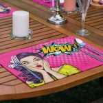 6'lı Pop-Art Women Girl Özel Tasarımlı Amerikan Servis Seti Realhomes