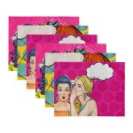 6'lı Pop-Art Women Girl Özel Tasarımlı Amerikan Servis Seti Realhomes