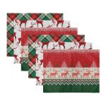 6'lı Ekose Temalı Yılbaşı Temalı Özel Tasarım Amerikan Servis Seti Realhomes