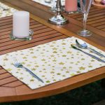 6'lı Beyaz Zeminli Altın Varaklı Çizimler Amerikan Servis Seti Realhomes