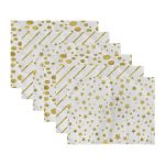 6'lı Beyaz Zeminli Altın Varaklı Çizimler Amerikan Servis Seti Realhomes