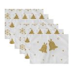 6'lı Altın Varaklı Yılbaşı Temalı Amerikan Servis Seti Realhomes