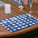 6'lı Lacivert Geometrik Çizimli Özel Tasarım Amerikan Servis Seti Realhomes