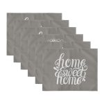 6'lı Gri Zemin Home Sweet Home Temalı Amerikan Servis Seti Realhomes