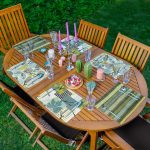 6'lı Yeşil Renkli Tropik Yaprak Tasarımlı Amerikan Servis Seti Realhomes