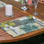 6'lı Yeşil Renkli Tropik Yaprak Tasarımlı Amerikan Servis Seti Realhomes