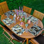 - Servis6li-Set236-Gorsel1 - Realhomes 6'lı Gold Detaylı Siyah Zeminde Palmiye Ağaçları Amerikan Servis Seti Realhomes