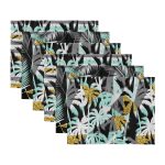 - Servis6li-Set236-Gorsel3 - Realhomes 6'lı Gold Detaylı Siyah Zeminde Palmiye Ağaçları Amerikan Servis Seti Realhomes