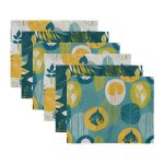 6'lı Tropik Yaprak Tasarımlı Amerikan Servis Seti Realhomes