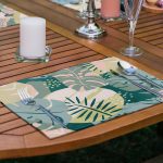 - Servis6li-Set238-Gorsel2 - Realhomes  6'lı Onedraw Tropik Yaprak Çizimli Amerikan Servis Seti Realhomes