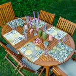 6'lı Soyut Renkli Geometrik Şekilli Yapraklar Amerikan Servis Seti Realhomes