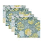 6'lı Soyut Renkli Geometrik Şekilli Yapraklar Amerikan Servis Seti Realhomes