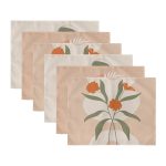 6'lı Krem Renkli Yaprak Tasarımlı Amerikan Servis Seti Realhomes