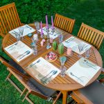 - Servis6li-Set245-Gorsel1 - Realhomes 6'lı Renkli Zemin Üzerinde Onedraw Çizimli Bayan Silüeti Motifli Amerikan Servis Seti Realhomes