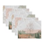 - Servis6li-Set245-Gorsel3 - Realhomes 6'lı Renkli Zemin Üzerinde Onedraw Çizimli Bayan Silüeti Motifli Amerikan Servis Seti Realhomes