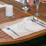 6'lı Renkli Zemin Üzerinde Onedraw Çizimli Amerikan Servis Seti Realhomes