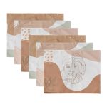 6'lı Renkli Zemin Üzerinde Onedraw Çizimli Amerikan Servis Seti Realhomes