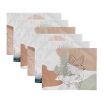 - Servis6li-Set247-Gorsel3 - Realhomes 6'lı Renkli Zemin Üzerinde Onedraw Çizimli Amerikan Servis Seti Realhomes