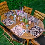 6'lı Pembe & Siyah Zebra Desen Tasarımlı Amerikan Servis Seti Realhomes