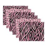 6'lı Pembe & Siyah Zebra Desen Tasarımlı Amerikan Servis Seti Realhomes