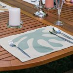 6'lı Pastel Renkli Yosun Çizimleri Özel Tasarım Amerikan Servis Seti Realhomes