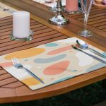 6'lı Renkli Zemin Onedraw Çizimli Özel Tasarım Amerikan Servis Seti Realhomes