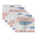 - Servis6li-Set262-Gorsel3 - Realhomes  6'lı Soyut Renkli Onedraw Çizimli Amerikan Servis Seti Realhomes