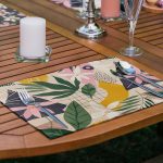 6'lı Renkli Yaprak Tasarımlı Amerikan Servis Seti Realhomes