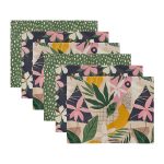 6'lı Renkli Yaprak Tasarımlı Amerikan Servis Seti Realhomes