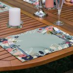 6'lı Yeşil Zeminli Çiçek Tasarımlı Amerikan Servis Seti Realhomes