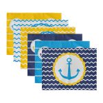 - Servis6li-Set287-Gorsel3 - Realhomes  6'lı Mavi & Sarı Renkli Çapa Tasarımlı Amerikan Servis Seti Realhomes